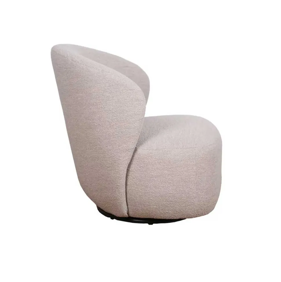 Drehbarer Lesesessel in Cremeweiß Boucle - Cleas