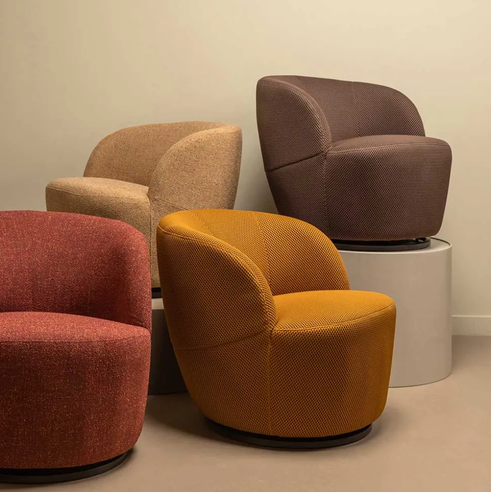Drehbarer Mesh-Sessel in Ocker - Londey