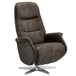 Drehbarer Microfaser Relaxsessel in Braun - Cariba