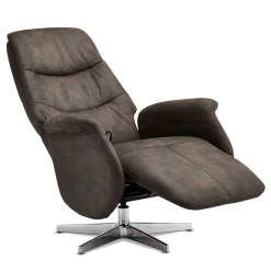 Drehbarer Microfaser Relaxsessel in Braun - Cariba