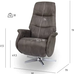 Drehbarer Microfaser Relaxsessel in Braun - Cariba