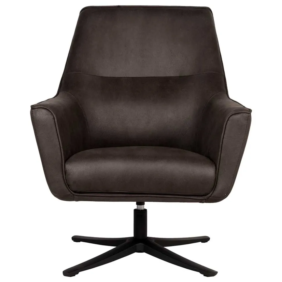 Drehbarer Polstersessel aus Microfaser in Anthrazit - Estebal