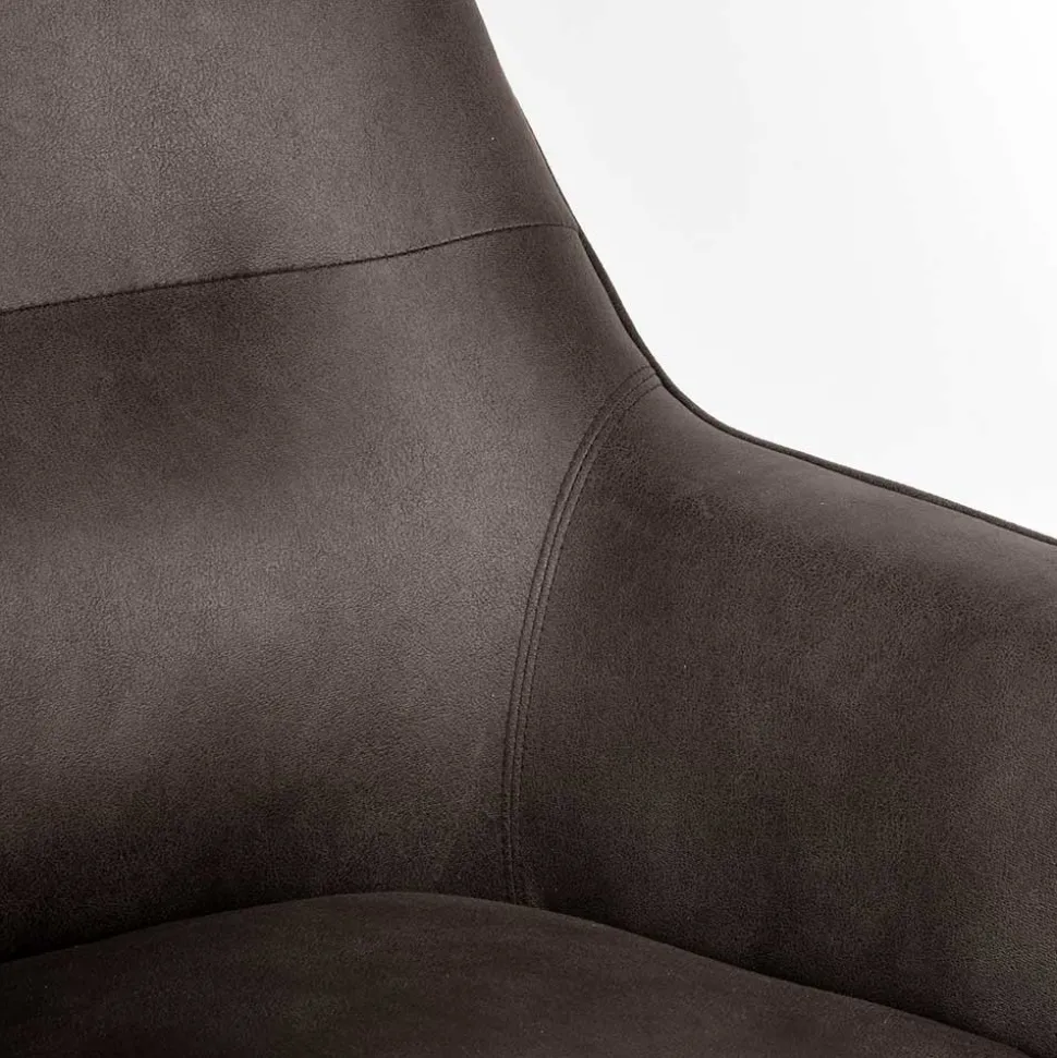 Drehbarer Polstersessel aus Microfaser in Anthrazit - Estebal