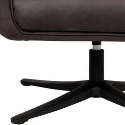 Drehbarer Polstersessel aus Microfaser in Anthrazit - Estebal