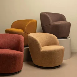 Drehbarer Polstersessel in Currygelb meliert - Waltma