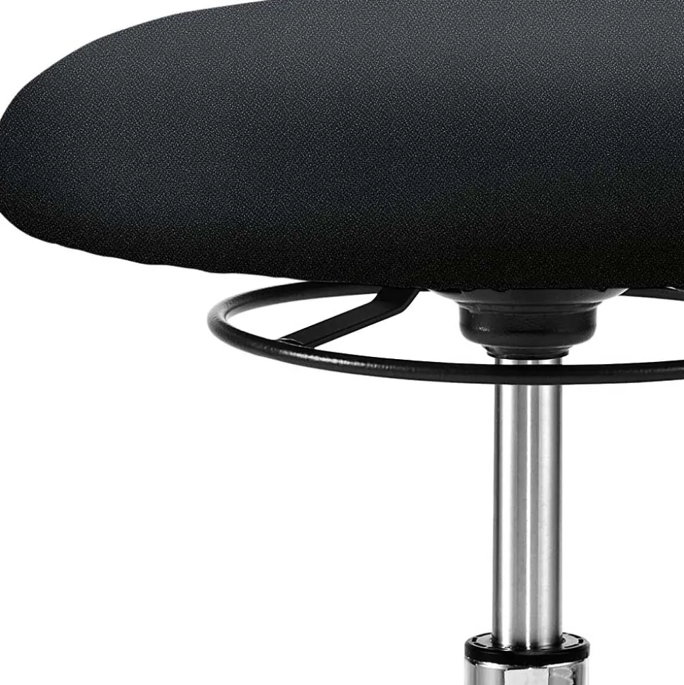 Drehbarer Schreibtisch Hocker in Schwarz & Alu - Ruvenz