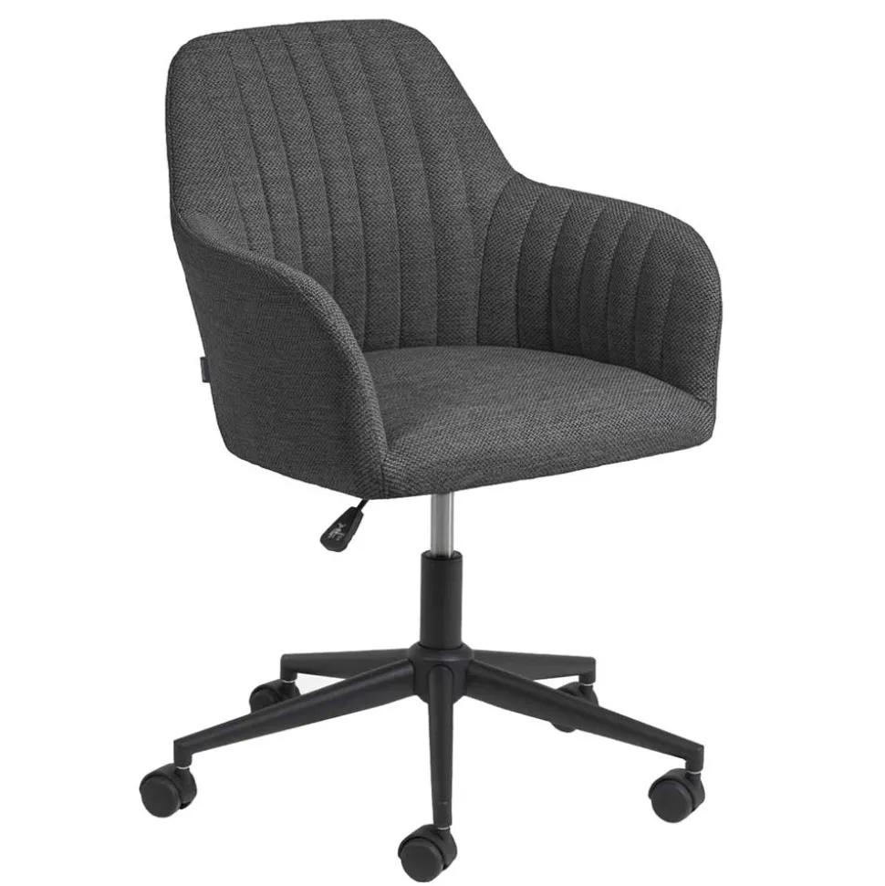 Drehbarer Schreibtischstuhl mit Armlehnen in Grau - Vindo