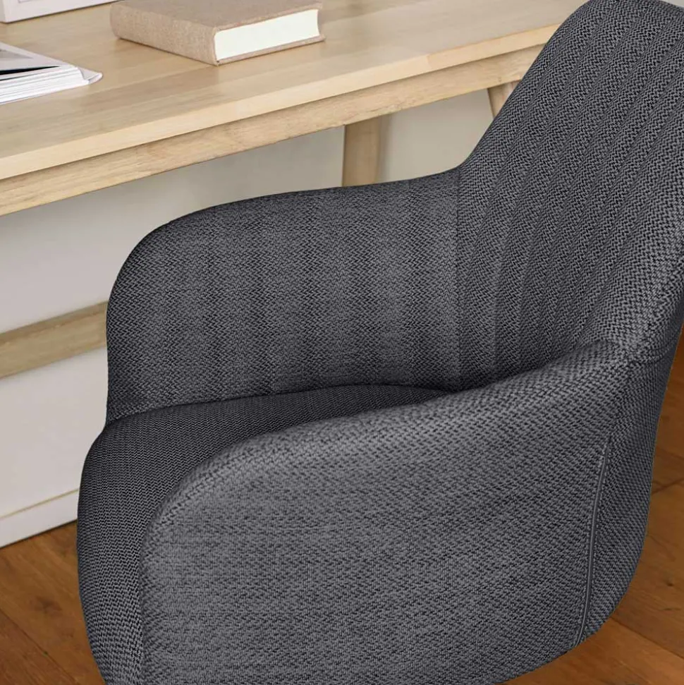 Drehbarer Schreibtischstuhl mit Armlehnen in Grau - Vindo