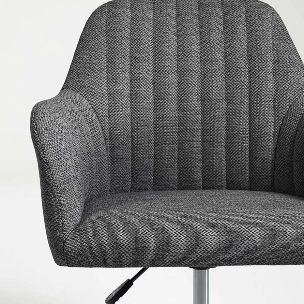 Drehbarer Schreibtischstuhl mit Armlehnen in Grau - Vindo