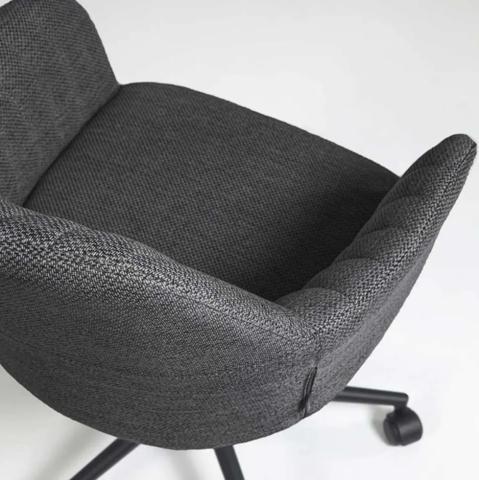 Drehbarer Schreibtischstuhl mit Armlehnen in Grau - Vindo