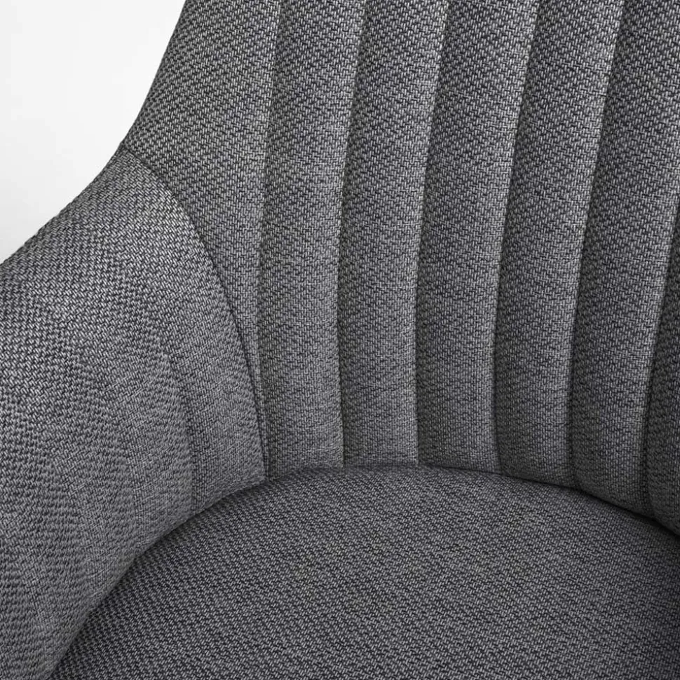 Drehbarer Schreibtischstuhl mit Armlehnen in Grau - Vindo