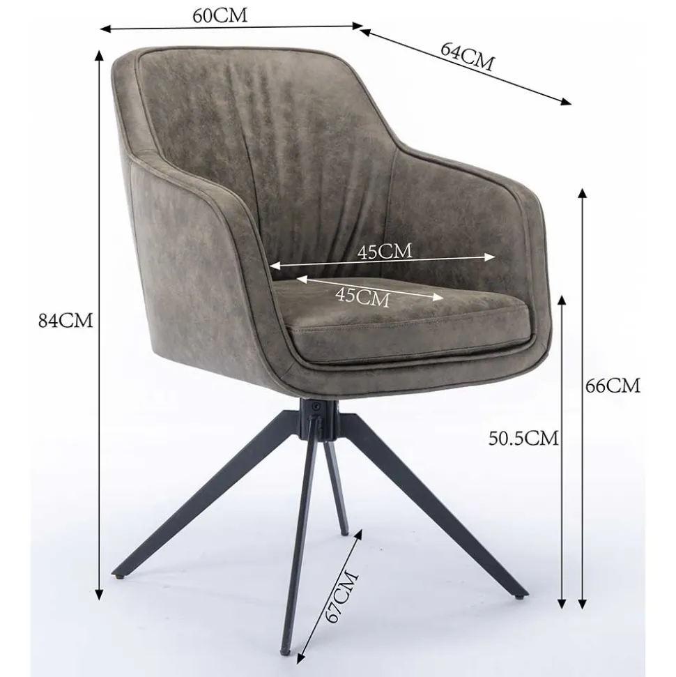 Drehbarer Tischsessel in Braun - Adelaide