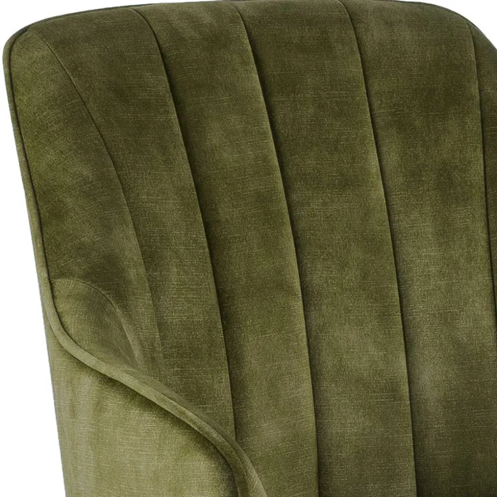 Drehbarer Velours Tischsessel in Oliv Grün - Quintessa (2er Set)