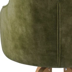 Drehbarer Velours Tischsessel in Oliv Grün - Quintessa (2er Set)