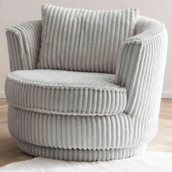 Drehbarer Wohnzimmersessel in Hellgrau - Iliana