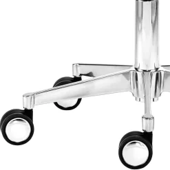 Drehhocker mit Lehne in Grau & Alu - Liony