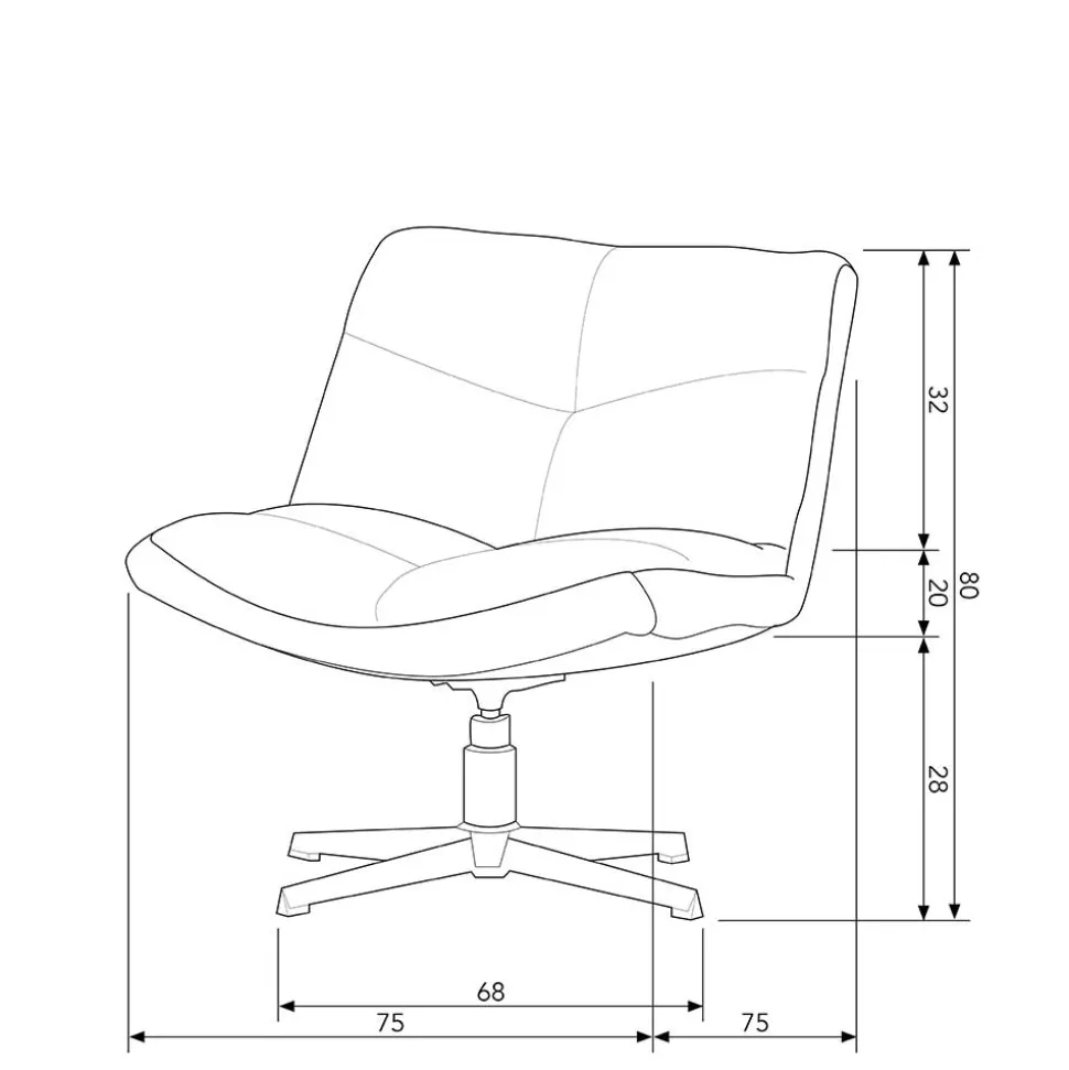 Drehsessel ohne Armlehnen in Anthrazit Boucle - Matresca