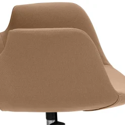 Drehstuhl mit Armlehnen in Hellbraun Microfaser - Croco