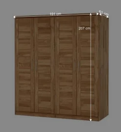 Drehtüren Kleiderschrank Cranos aus Wildeiche Massivholz