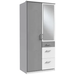 Drehtürenkleiderschrank in Lichtgrau - Karimos