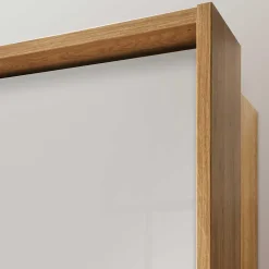 Drehtürenschrank mit Glasfront in Beige - Emdsiva