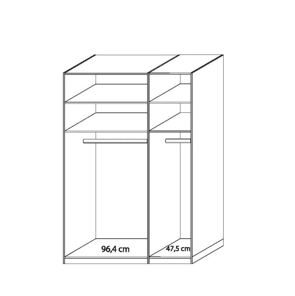 Drehtürenschrank mit Glasfront in Beige - Emdsiva