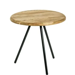 Dreibein Beistelltisch mit Holzplatte aus Eiche - Berga