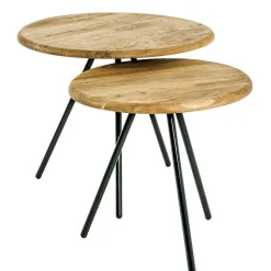 Dreibein Beistelltisch mit Holzplatte aus Eiche - Berga