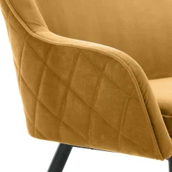 Dreisitzer Esstischbank in Senfgelb Samt - Ligurian