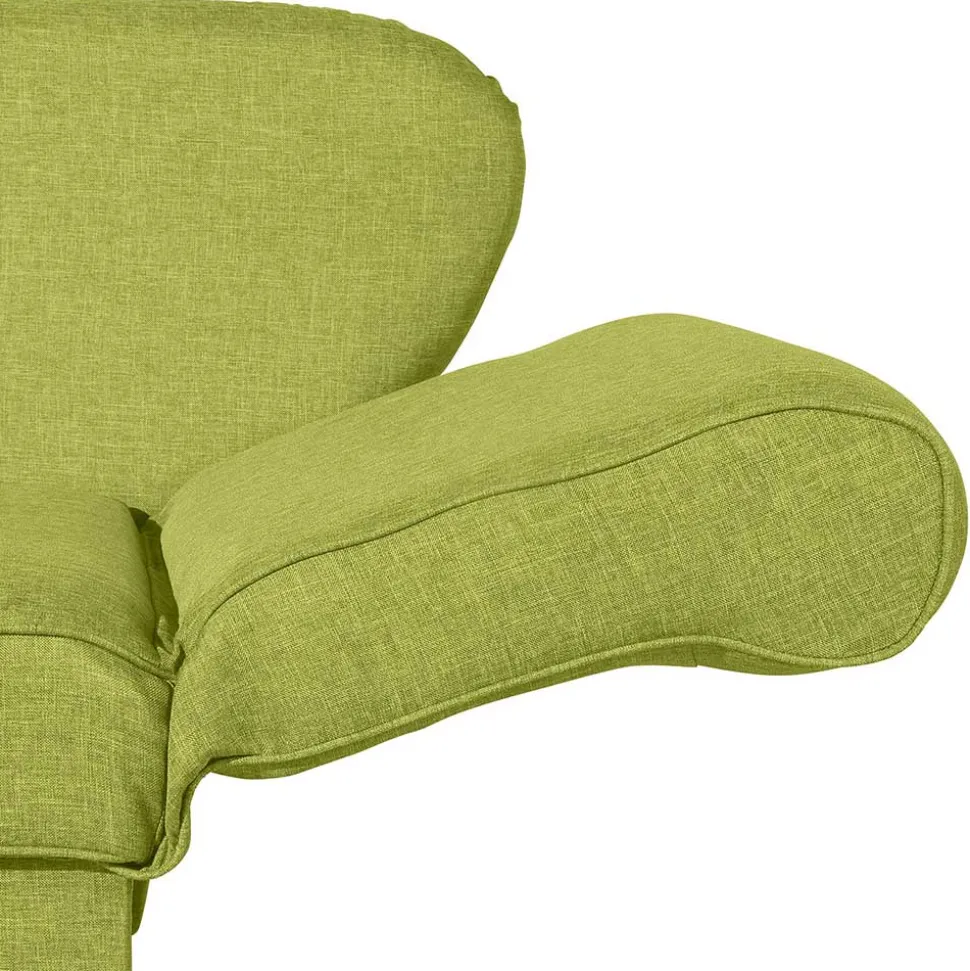 Dreisitzer Polsterliege in Gelbgrün mit Buche - Blace