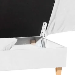 Dreisitzer Recamiere in Cremeweiß mit Buche - Vramossa