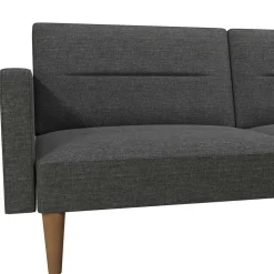 Dreisitzer Schlafsofa in Grau und Holz Natur - Maragas