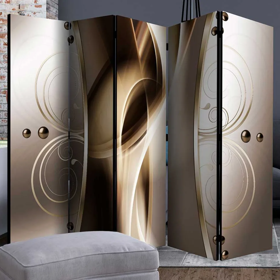 Druck Paravent mit elegantem Motiv in Grau Brau - Lozenna