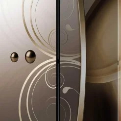 Druck Paravent mit elegantem Motiv in Grau Brau - Lozenna