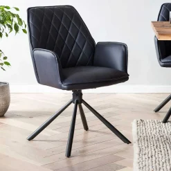 Dunkelblaue Drehstühle für Esstisch - Viraneos (2er Set)