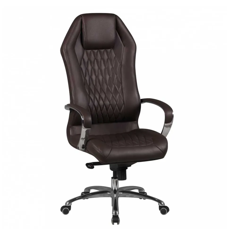 Dunkelbrauner Chefsessel aus Leder - Montigue