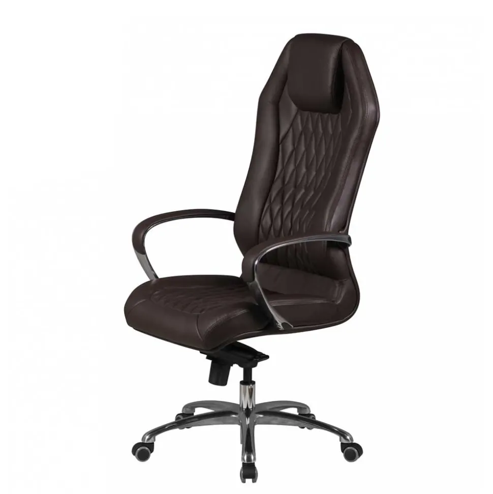 Dunkelbrauner Chefsessel aus Leder - Montigue