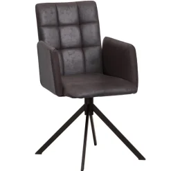 Dunkelbrauner Tischsessel aus Microfaser - Domiano