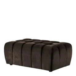 Dunkelbrauner Wohnzimmerhocker aus Samt - Ladwica