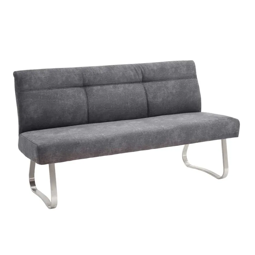 Dunkelgraue Esszimmer Bank mit Microfaser - Edwin