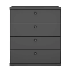 Dunkelgraue Kommode mit vier Schubladen - Mataram