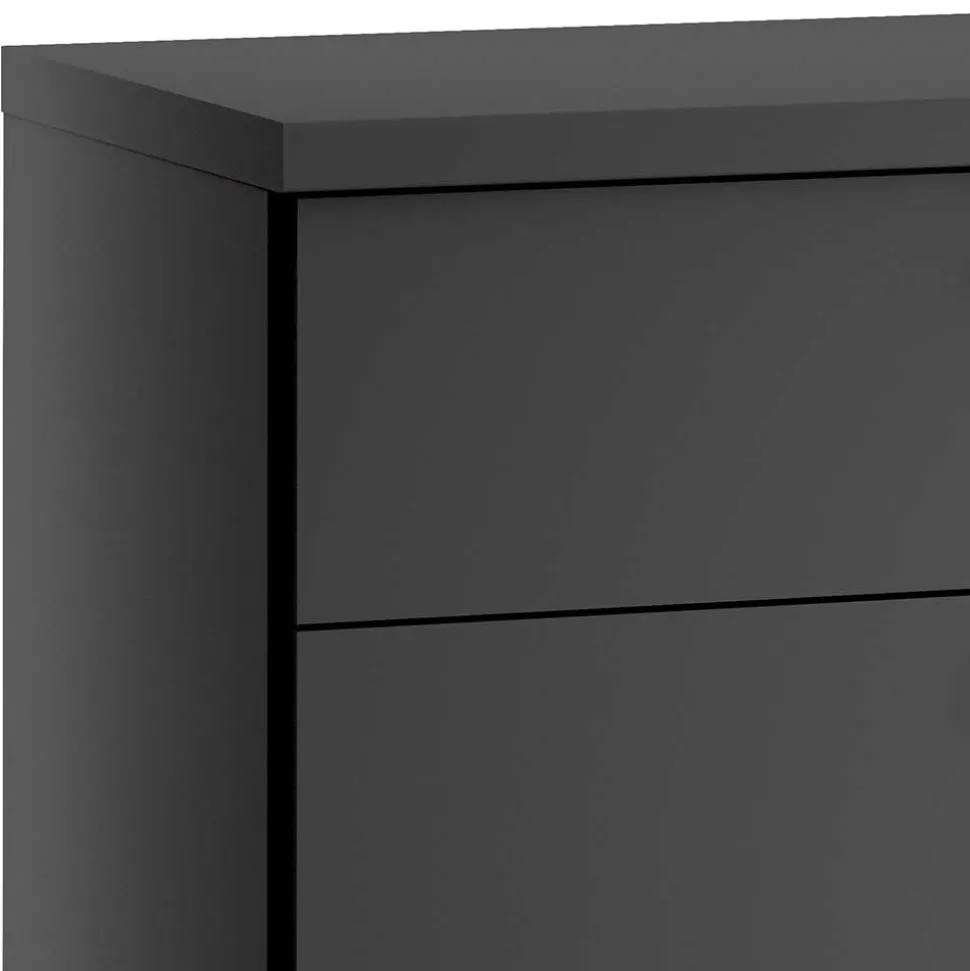 Dunkelgraue Kommode mit vier Schubladen - Mataram