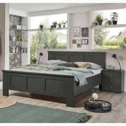 Dunkelgraues Bettgestell in 180 cm Breite - Mataram