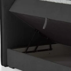 Dunkelgraues Polsterbett mit Bettkasten - Epos