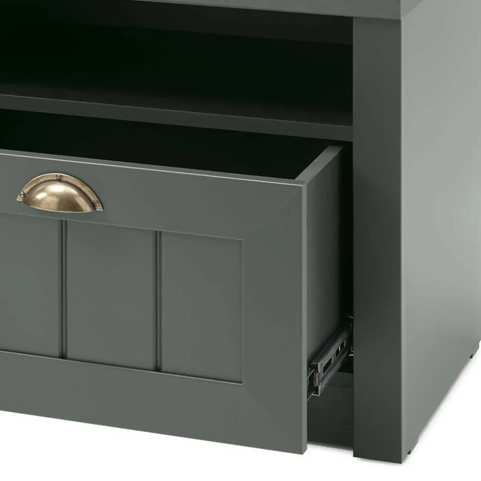 Dunkelgrüne Flurmöbel Kombination - Niestov (vierteilig)