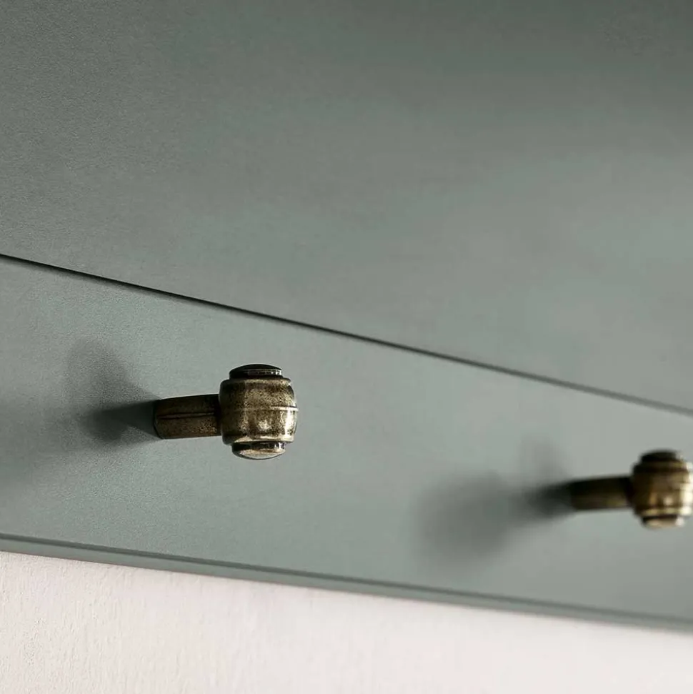 Dunkelgrüne Landhaus Garderobe mit 4 Haken - Niestov