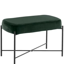 Dunkelgrüne Polsterbank aus Samt - Wengton