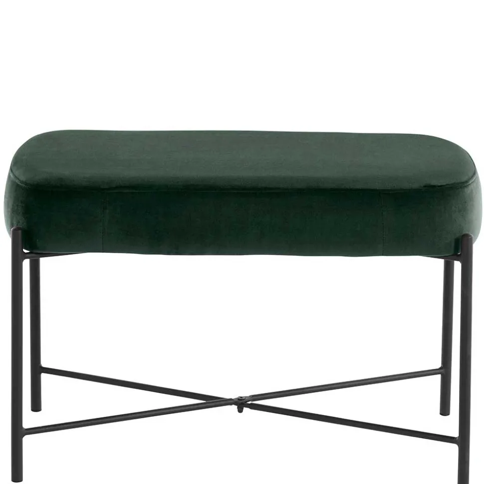 Dunkelgrüne Polsterbank aus Samt - Wengton
