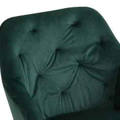 Dunkelgrüner Samt Drehstuhl für den Esstisch - Cali