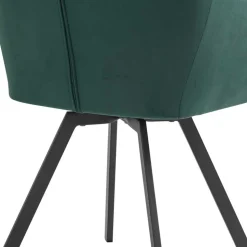 Dunkelgrüner Samt Drehstuhl für den Esstisch - Cali